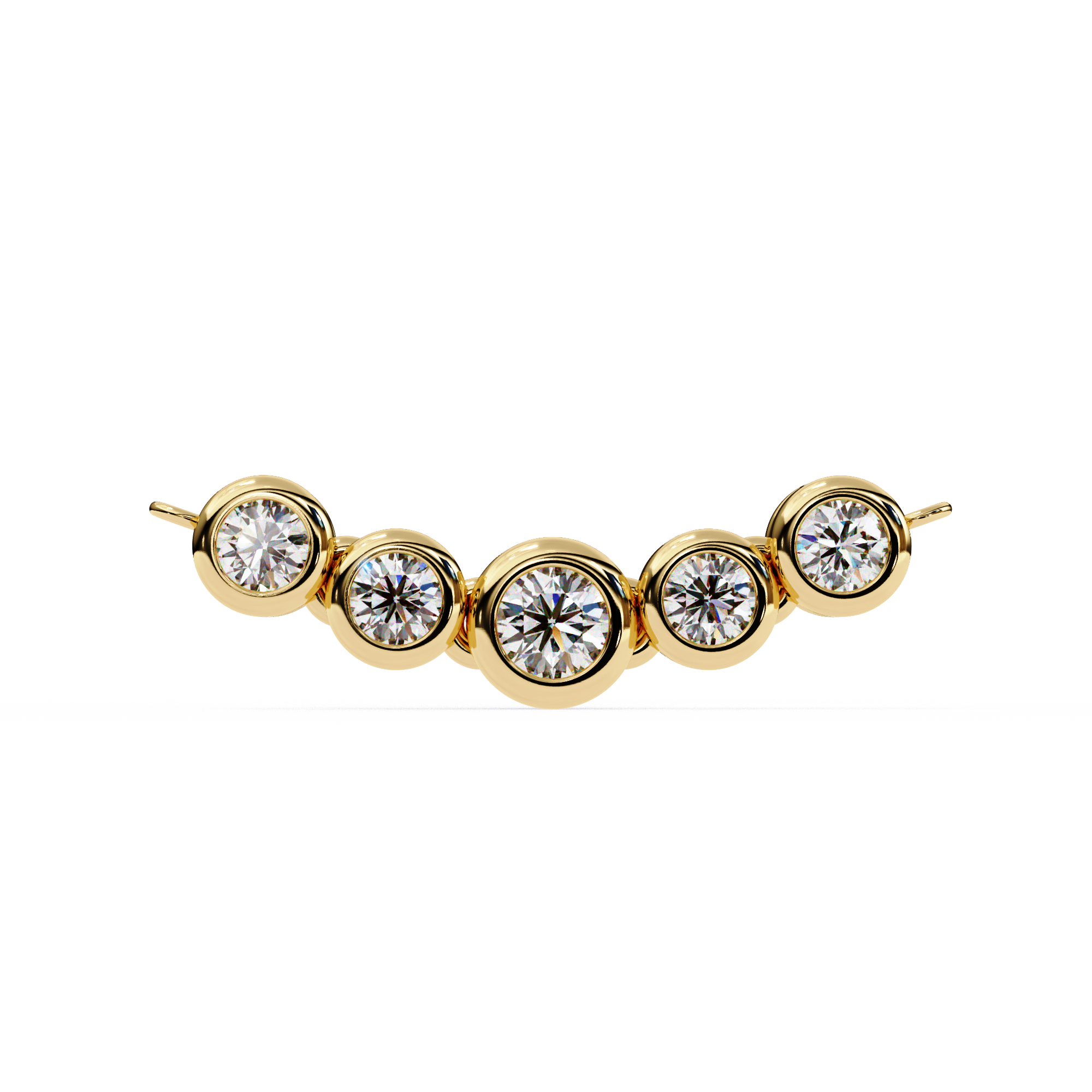 Solitairekart 0.26ct Bezel-Set Natural Diamond Bar Necklace-HI Color, VS-SI Clarity